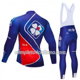 Completo Maglia ML + Pantaloncino con bretelle ML 2018 FDJ N002